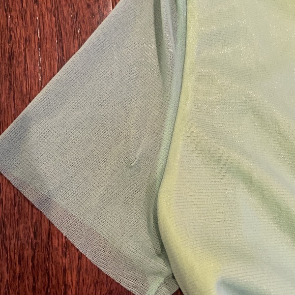 Vintage Vivienne Tam Neon Top Short Sleeve Green Metallic Mesh - Picture 8 of 8